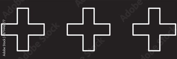 Obraz Plus Icon set vector. Add plus sign and symbol