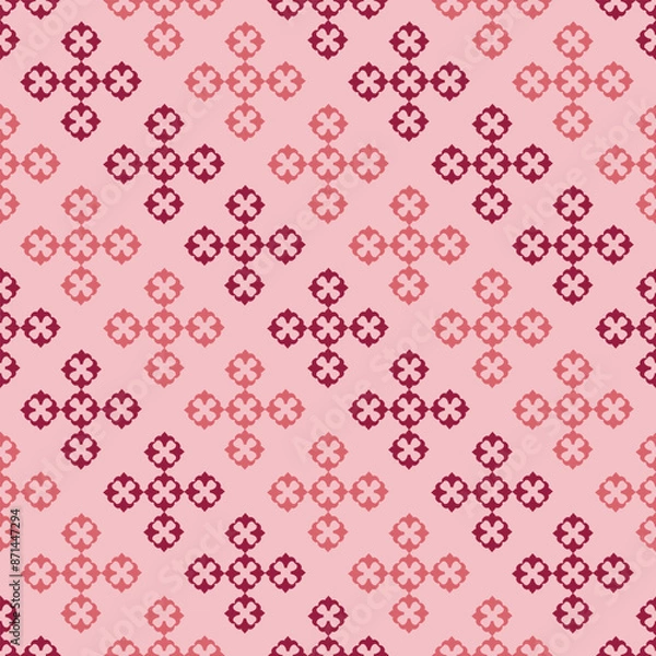 Obraz Red Damask Vintage Seamless Pattern , Luxury design