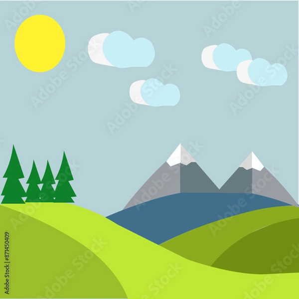 Obraz A Mountanious Glorious Design vector.