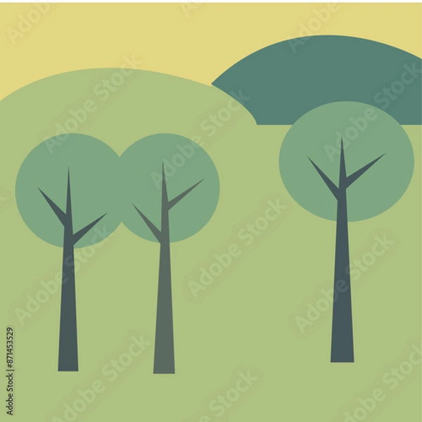 Obraz Beautiful trees between Mountains.