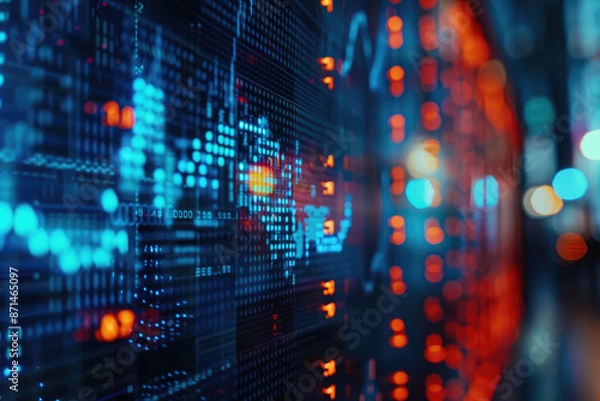 Fototapeta Big data electronic transmission