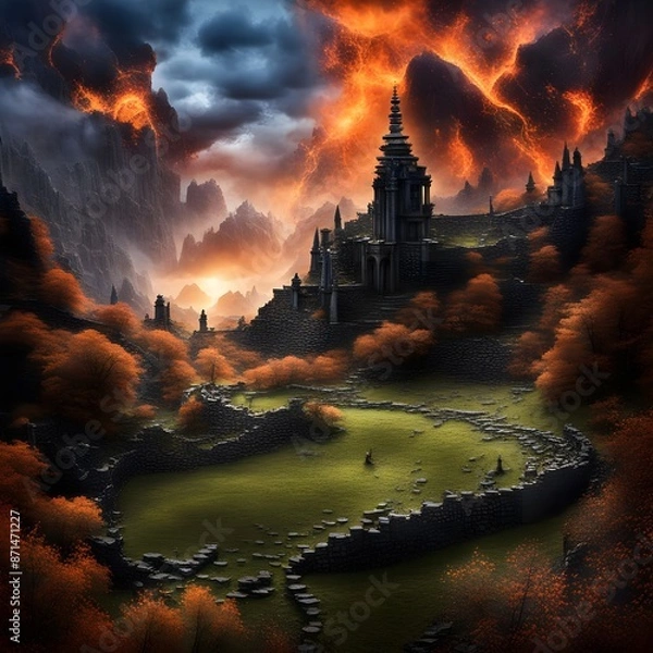 Obraz sunrise over the castle