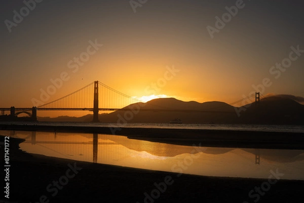 Fototapeta Sunset golden gate bridge