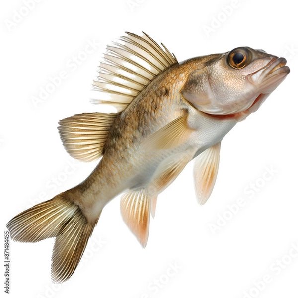 Fototapeta Atlantic croaker, Fish, Isolated on Transparent Background, Graphic Resource for Gourmet Advertising, Menu Design, Website Banners, Packaging, and Social Media Campaigns 