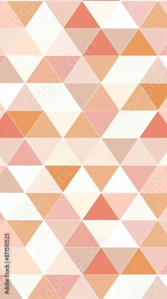 Fototapeta Abstract Geometric Pink, Orange, and White Triangle Pattern Wallpaper