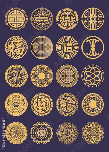 Fototapeta Chinese traditional circular pattern C.eps