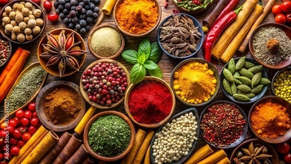 Obraz Colorful spice background.