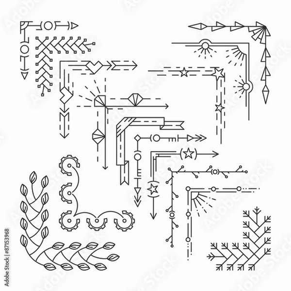Obraz Set of isolated line corners