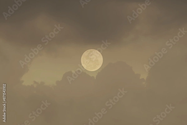 Fototapeta Full moon with clouds in the sky.