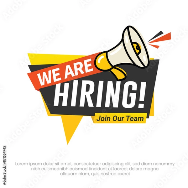 Obraz We Are Hiring Vector Sign Design
