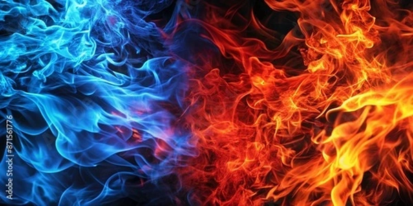 Obraz 青と赤の炎
