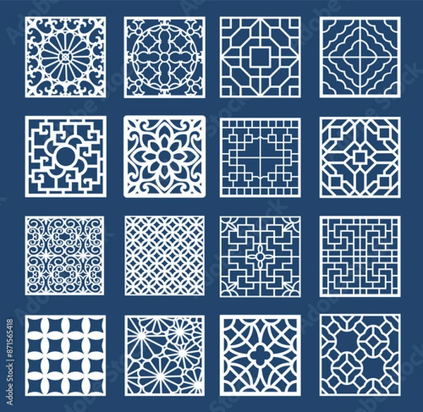 Fototapeta Chinese style window lattice pattern a