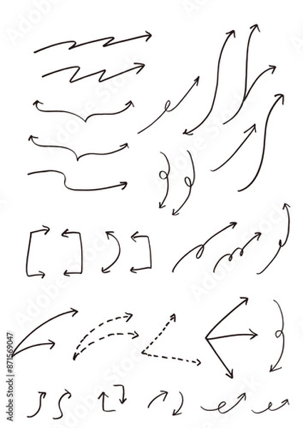 Fototapeta 使える手描き矢印104