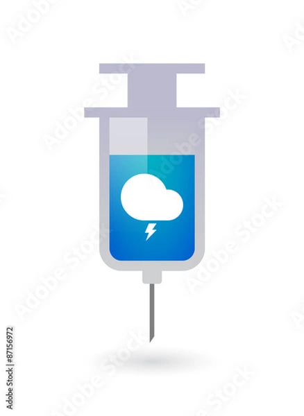 Obraz Isolated syringe icon with a stormy cloud
