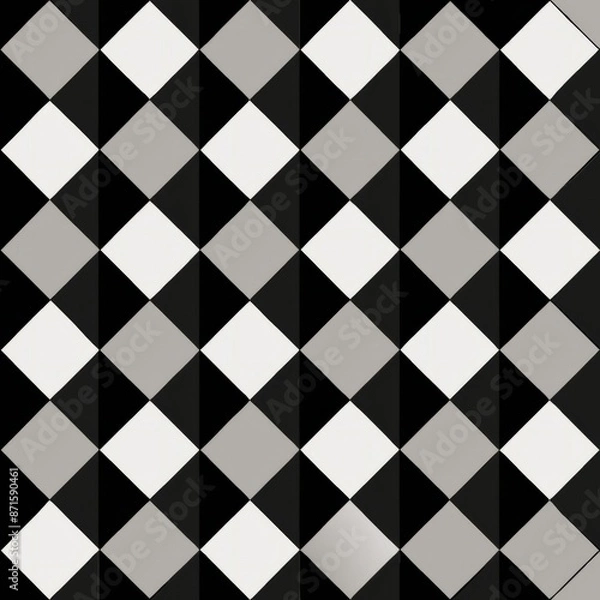 Fototapeta seamless pattern of checkered design with a metallic sheen, Generative AI