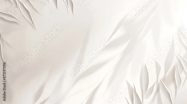 Fototapeta Elegant Abstract Paper Art Illustration with Leaf Patterns and Soft Shadows