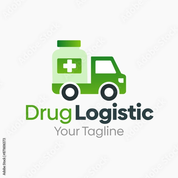 Fototapeta Drug Logistic Logo Vector Template Design. Good for Business, Startup, Agency, and Organization