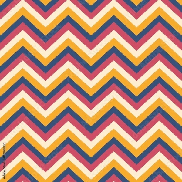 Fototapeta seamless pattern of chevron design with interwoven stripes for added texture, Generative AI
