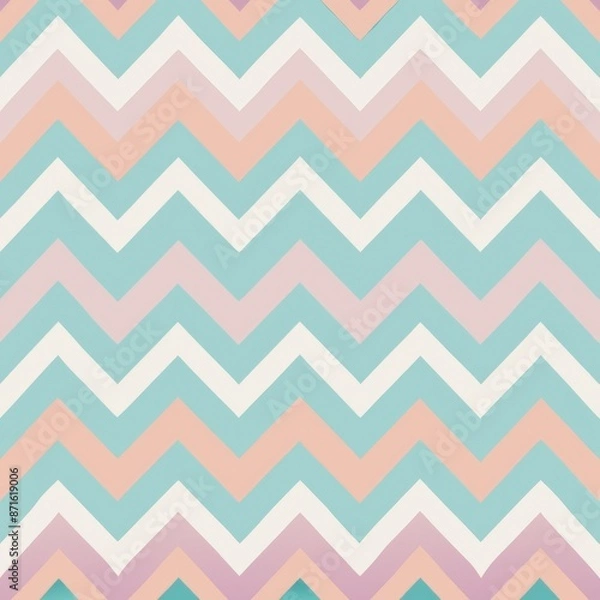 Obraz seamless pattern of pastel-toned chevron design for a soft look, Generative AI
