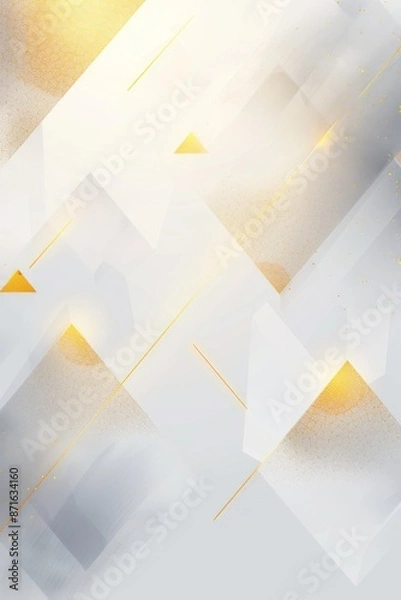 Fototapeta 金色の幾何学模様のシンプルな白背景
