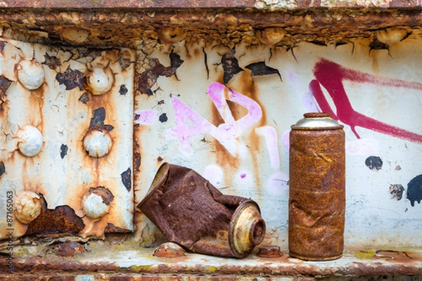 Fototapeta Rusty cans