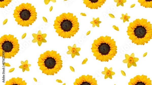 Obraz Floral pattern png, botanical, transparent background