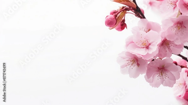 Obraz sakura flowers on white background