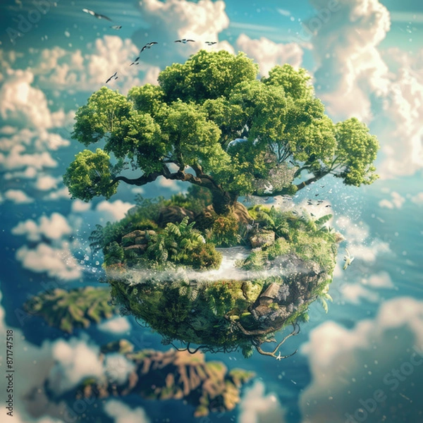 Obraz Arbre dans le ciel nuageux