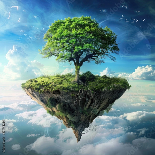 Fototapeta Arbre dans les nuages