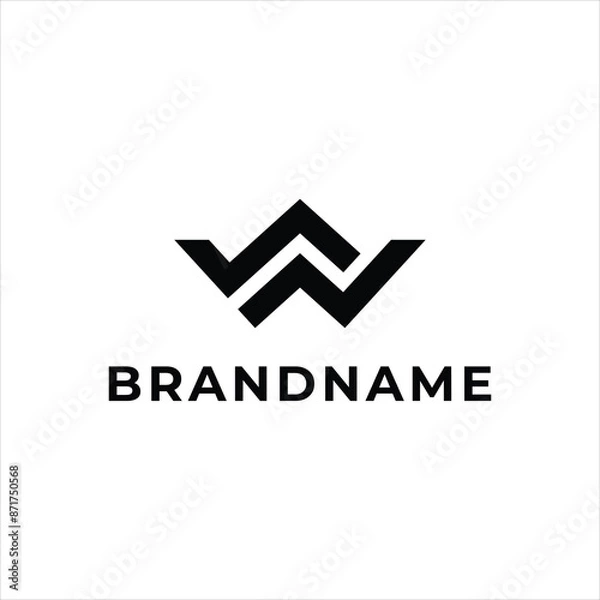 Fototapeta Initial letter WN NW logo. WN NW Monogram logo design template. Minimalist logo concept for business and company.
