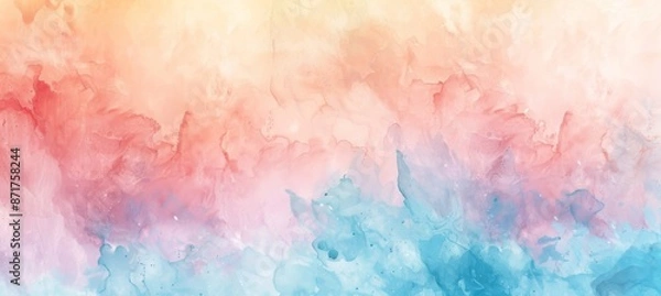 Fototapeta Soft Pastel Watercolor Background: Serene Color Palette