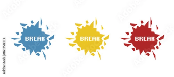 Obraz broken icon, on a white background, vector illustration