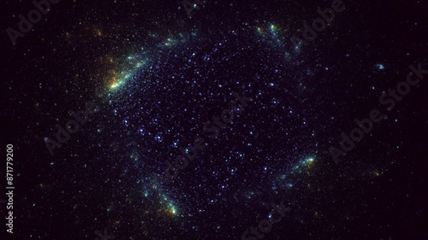 Obraz 3D manual rendering abstract colorful fractal light background. Its not AI Generatd illustration.