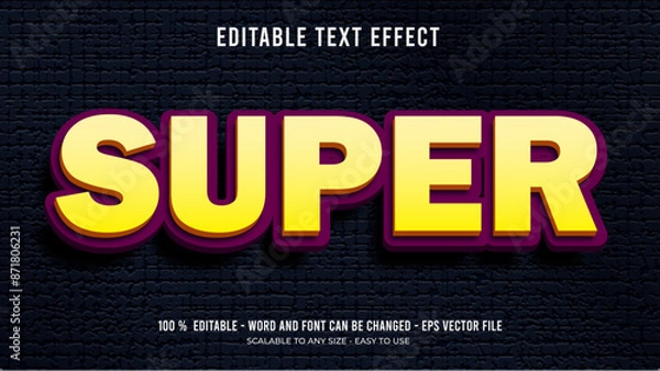 Fototapeta super editable text effect