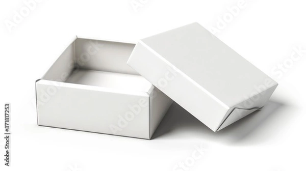 Obraz White paper box isolated on white background