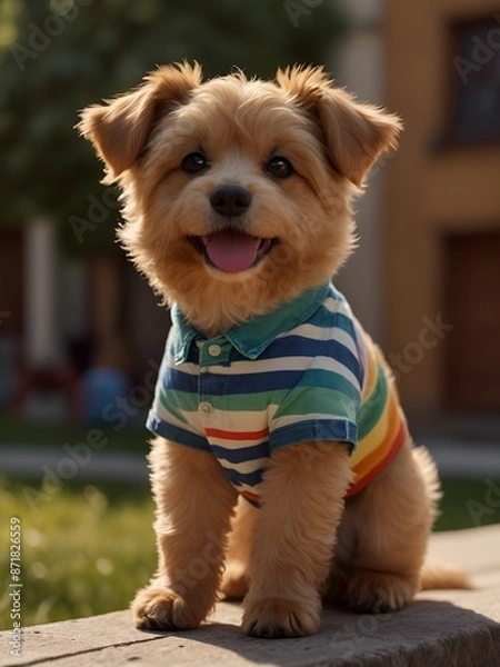 Obraz A cute dog with a tshirt