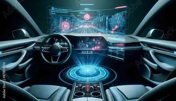 Fototapeta Drive into the Future: Holographic Navigation