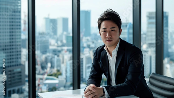 Fototapeta カジュアルな服装の若いビジネスマン