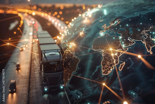 Fototapeta Wireless network and Connection technology concept