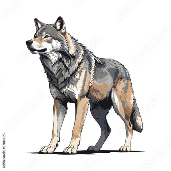 Obraz Wolf Digital Vector Illustration
