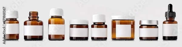 Obraz Empty Labeled Medicine Bottles