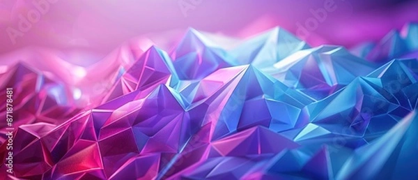 Fototapeta 3d rendering of purple and blue abstract geometric background 