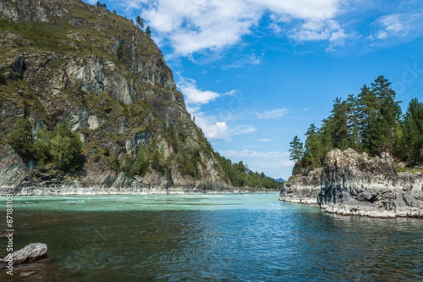 Fototapeta Confluence Katun and Chemal