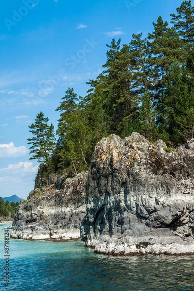 Fototapeta Confluence Katun and Chemal