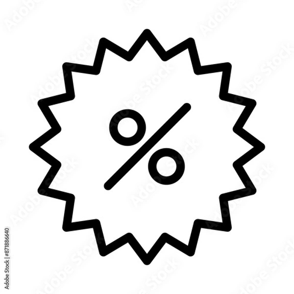 Fototapeta Discount on Sale linear logo mark in black and white