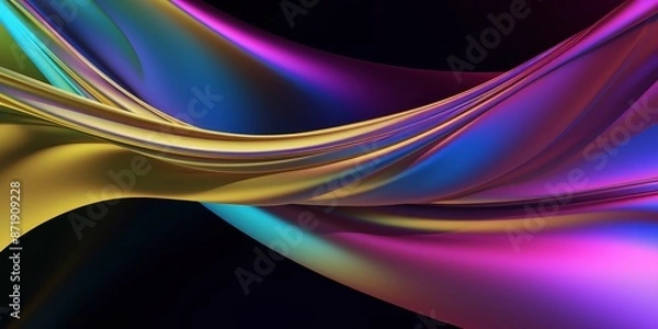 Fototapeta Abstract iridescent waves abstract background