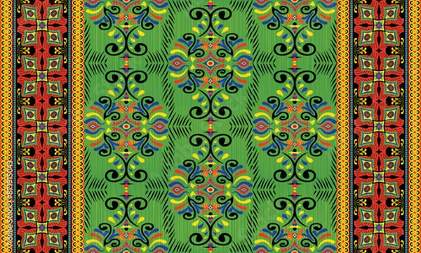 Fototapeta African ethnic native pattern.Traditional kente,ankara,kitenge,chitenge,capulana african wax print fabric pattern.Abstract vector motif pattern.For fabric,clothing,blanket,carpet,woven,wrap,decoration