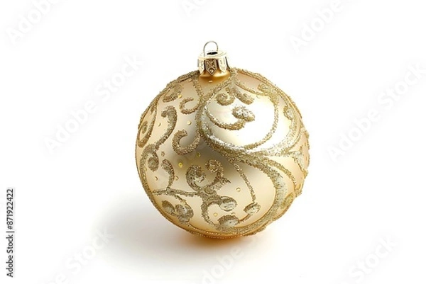 Obraz golden christmas decoration isolated on white background