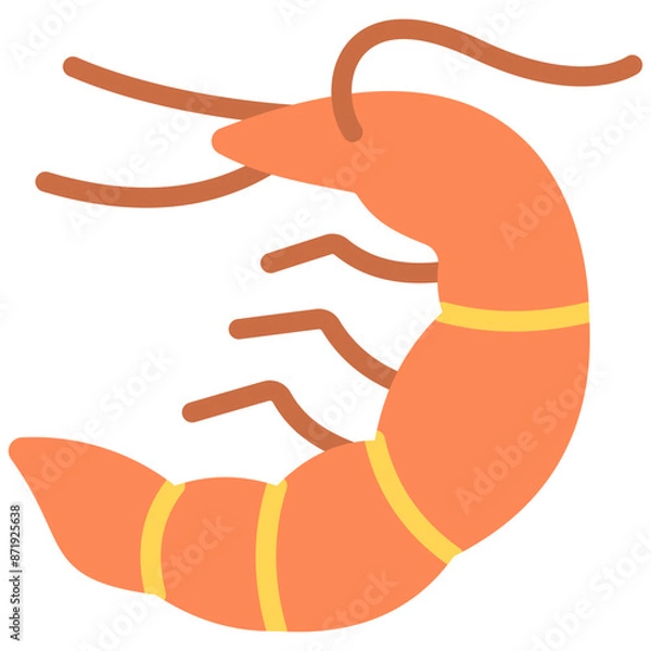Fototapeta shrimp flat icon