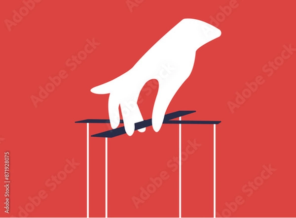 Obraz Manipulation string manipulate emotions externally illustration
